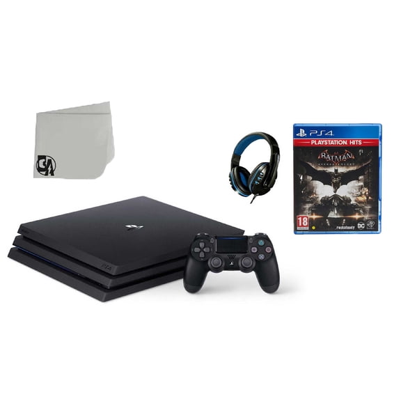 Pre-Owned Sony PlayStation 4 PRO 1TB Gaming Console Black with Batman Arkham Knight BOLT AXTION Bundle