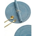 thumbnail image 5 of 4/6 Pack 15 Inch Round Braided Placemats, Washable Heat Resistant Cotton Polyester Circle Place Mats for Kitchen Dining Table, 5 of 5