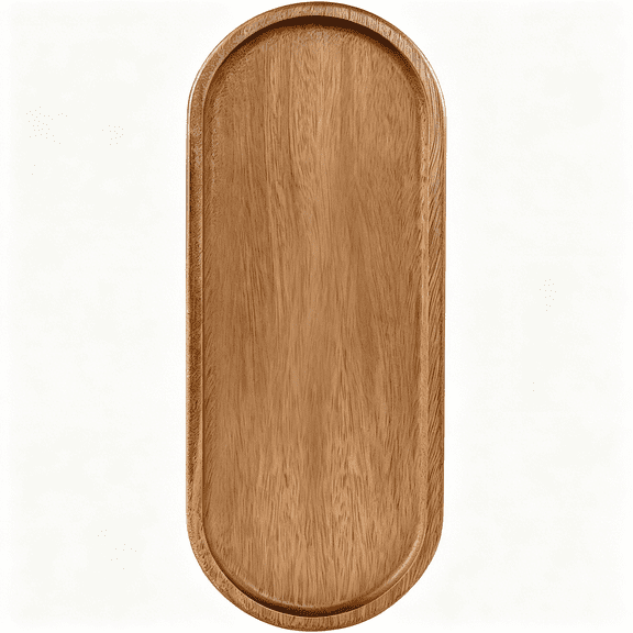 ACDANC Acacia Wooden Tray - 11.4“ X 4.1“ Oval Decorative Tray for Counter, Solid Wood Serving Tray for Coffee Table, Snacks & Drinks, Rustic Serving Platter for Party