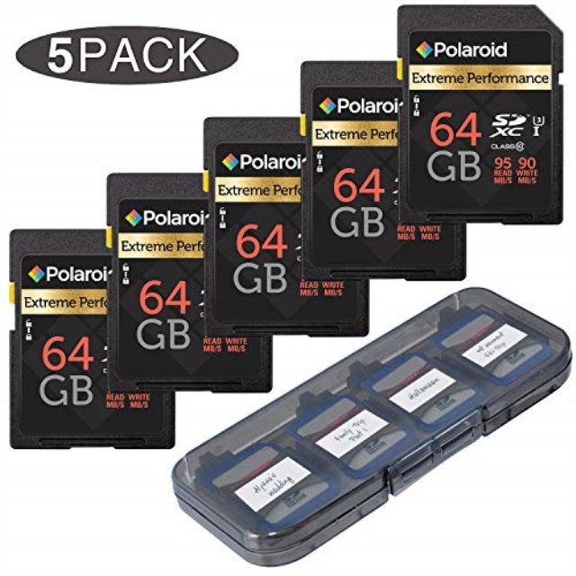 Polaroid 64GB Extreme Performance SDHC 95R/45W MB/S Speed Memory Card