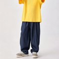 thumbnail image 6 of UACY Boys Baggy Jeans Teen Casual Loose Straight Wide Leg Denim Pants Y2K Vintage Elastic Waist Cargo Style (Blue, 13-14 Years), 6 of 8