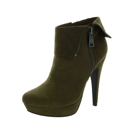 

GBG Womens Green 1 Platform Cushioned Almond Toe Stiletto Zip-Up Dress Booties 10