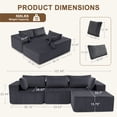 thumbnail image 2 of edx 108" Convertible Sectional Couches Comfy Fluffy 4 Seat Memory Foam Sectional Sofa Upholstered Couches for Living Room Bedroom,No Assembly Required,(Right Facing Chaise)Dark Grey, 2 of 7
