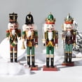 thumbnail image 3 of Dserfhy Christmas Nutcracker Ornament Wooden Puppet Statue Handmade Desktop Figurine Miniature Walnut Soldier Decoration for Holiday Table Decor, 3 of 8