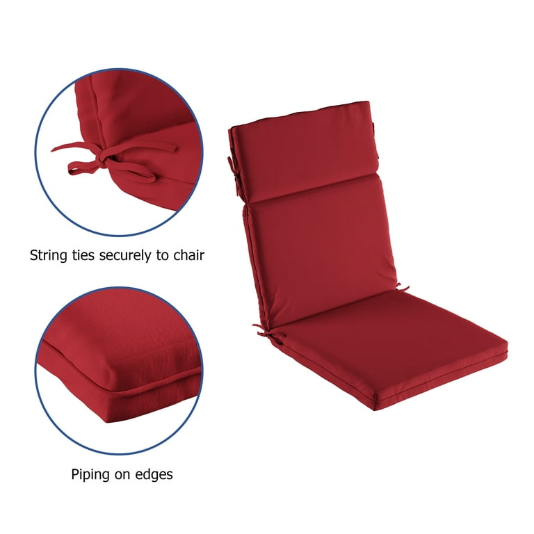 Somerset Home Indoor/Outdoor High Back Chair Cushion- 3 Sections, Red