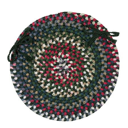 

Colonial Mills 15 Green Pink and Blue Handmade Braided Reversible Chair Pad