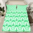 thumbnail image 2 of jejeloiu Xmas Tree Bed Sheets,Merry Christmas King Sheets,Green Bowtie Bow Sheet Set For Teens,Luxury Bedroom Decor,4 Pieces, 2 of 7