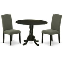 East West Furniture Dining Room Set Black, DLEN3-BLK-20
