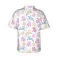 thumbnail image 3 of Daiia Easter Colorful Rabbit Hawaiian Shirt for Men Gentle Cotton Regular Short Sleeve Casual-X-Large, 3 of 9