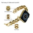 thumbnail image 2 of Dwitch Compatible With Apple Watch Band 42mm 44mm 45mm 46mm 49mm, Fashion Cowboy Chain Stainless Steel Metal Wristband Women Men Replacement for iWatch SE Series Ultra 2/1 10/9/8/7/6/5/4/3/2/1,Gold, 2 of 6