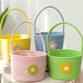 thumbnail image 5 of Woven Cotton Rope Storage Basket With Handle Baby Nursery Organizer for Toy, 5 of 14