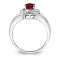 thumbnail image 2 of Sterling Silver Rhodium-plated Diamond & Created Ruby Ring, 2 of 6
