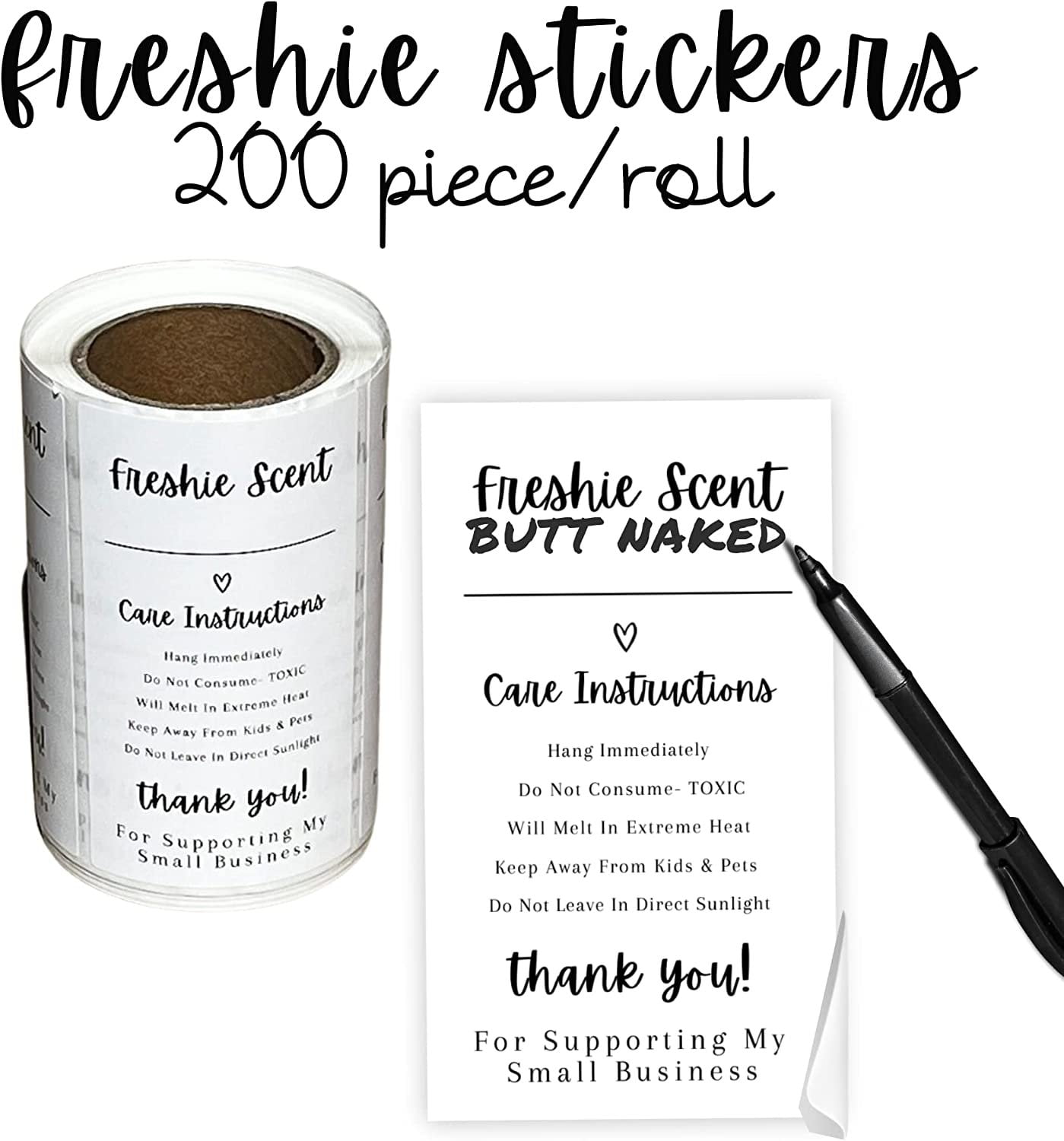 Freshie Care Instructions Stickers – Cured Aroma Beads