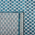 thumbnail image 6 of SAFAVIEH Courtyard Blair Checkered Indoor/Outdoor Runner Rug, Turquoise/Light Grey, 2'3" x 6'7", 6 of 11