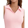 thumbnail image 5 of INSPIRE CHIC Summer Sleeveless Cropped Tank Tops for Women Golf Polo Shirts Collared V Neck Athletic Workout Tops XL Pink, 5 of 6