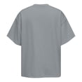 thumbnail image 4 of Qwertyu Mens T-Shirts Cotton Crewneck Short Sleeve Shirts Summer Casual Loose Fit Plain Shirts Tee Tops Light Gray XL, 4 of 4