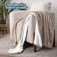 thumbnail image 3 of Bare Home Plush Sherpa Bed Blanket - Fluffy & Soft - Reversible - Lightweight - Throw/Travel, Pebble, 3 of 10