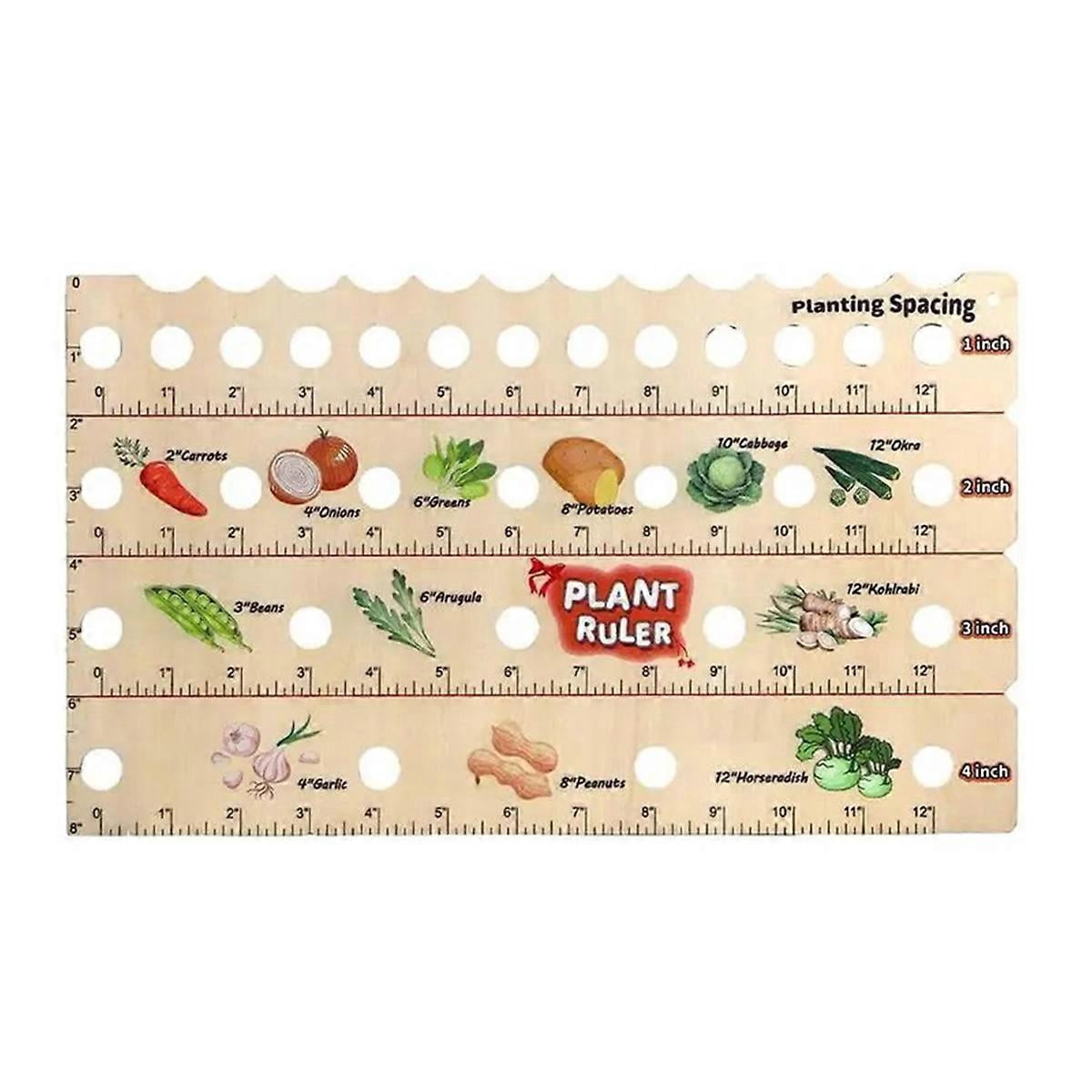 Botanical Photo Scale Ruler Plant Ruler with Seed Dibber Planting Guide, Garden Ruler with Holes ...