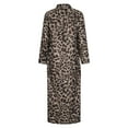 thumbnail image 2 of QLEICOM Women's Casual Turn-down Collar Shirt Dresses Long Sleeve Button Down Long Dress Bohemian Floral Mid Waist Dress with Pockets Summer Beachwear Temperament Maxi Dress Khaki M, 2 of 5