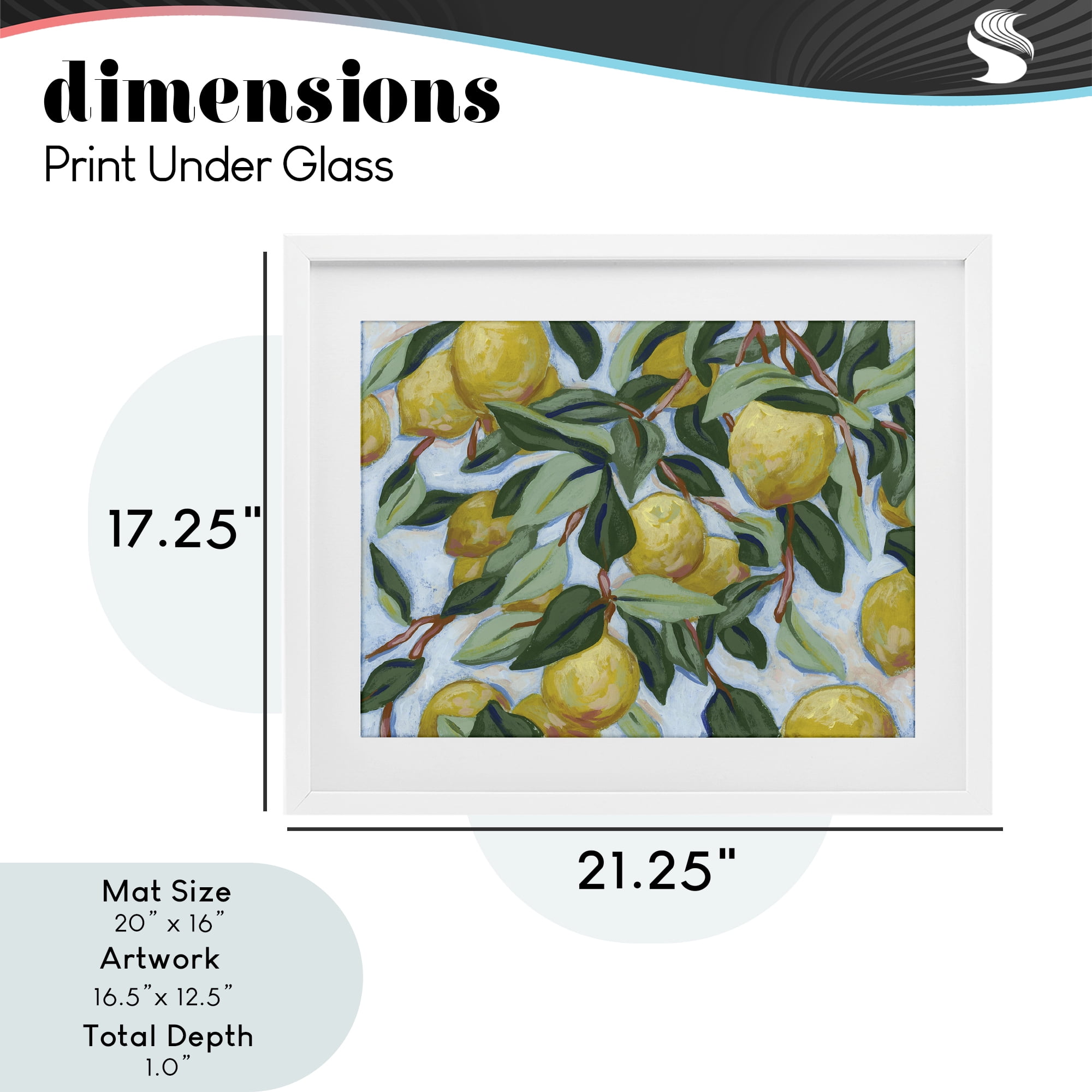 Stupell Industries Summer Citrus Tree White Framed Print Under Glass, design by June Erica Vess