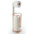 thumbnail image 6 of mDesign Steel Free Standing Toilet Paper Holder Stand and Dispenser - Rose Gold, 6 of 7