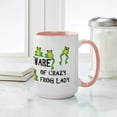 thumbnail image 4 of CafePress - Beware Of Crazy Frog Lady Mug - 15 oz Ceramic Large White Novelty Mug, 4 of 4