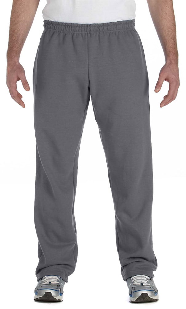 Gildan G184 Men's Open-Bottom Sweatpants -Charcoal-Small - Walmart.com