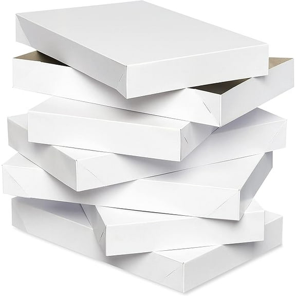 Hallmark Inspirations - 10 Count - White Medium Gift Boxes 14.2" x 9.5" x 1.8"