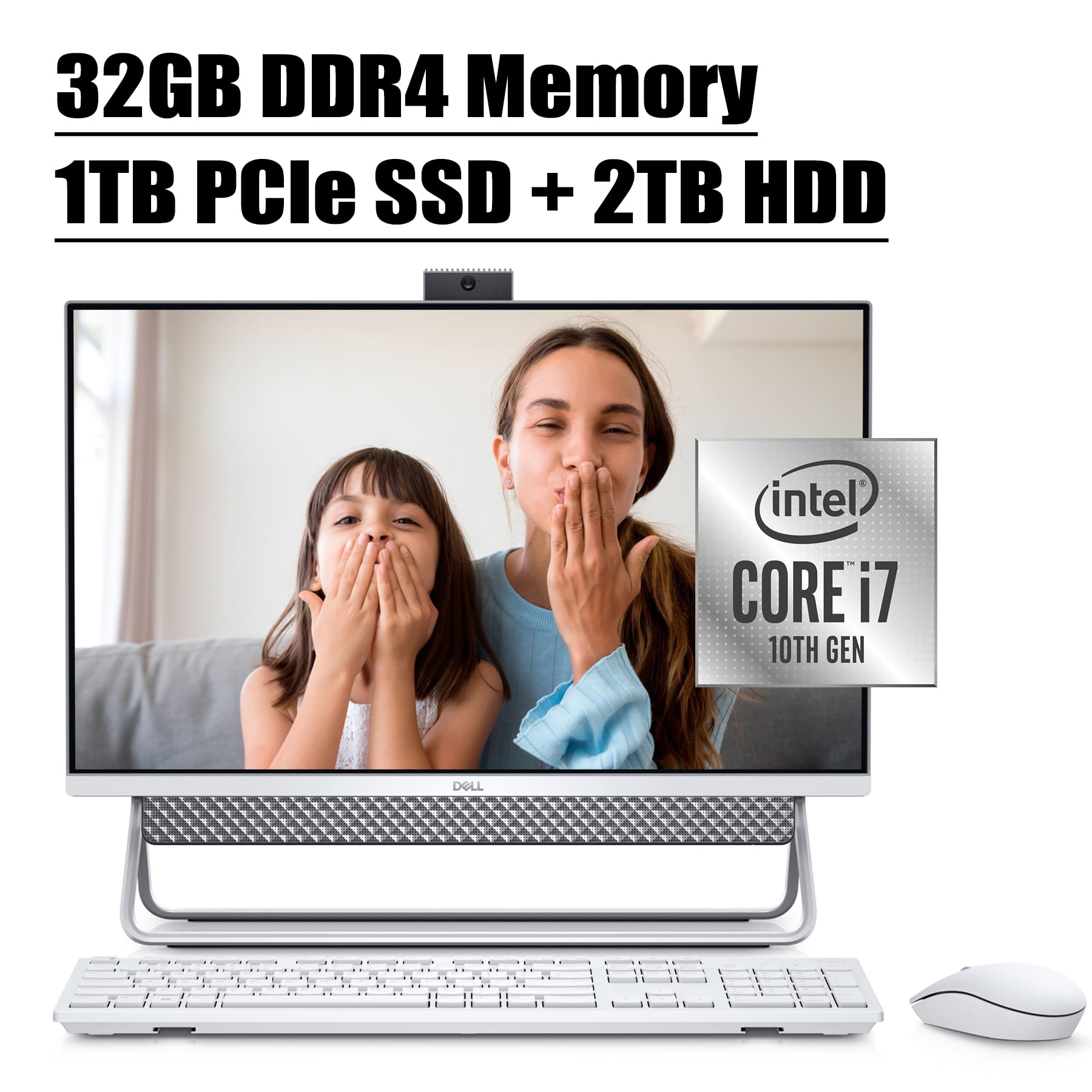 2020 Latest Dell Inspiron 27 7000 Premium All In One Desktop I 27” FHD  Touchscreen I 10th Gen Intel Quad-Core i7-10510U I 32GB DDR4 1TB PCIe SSD  2TB 