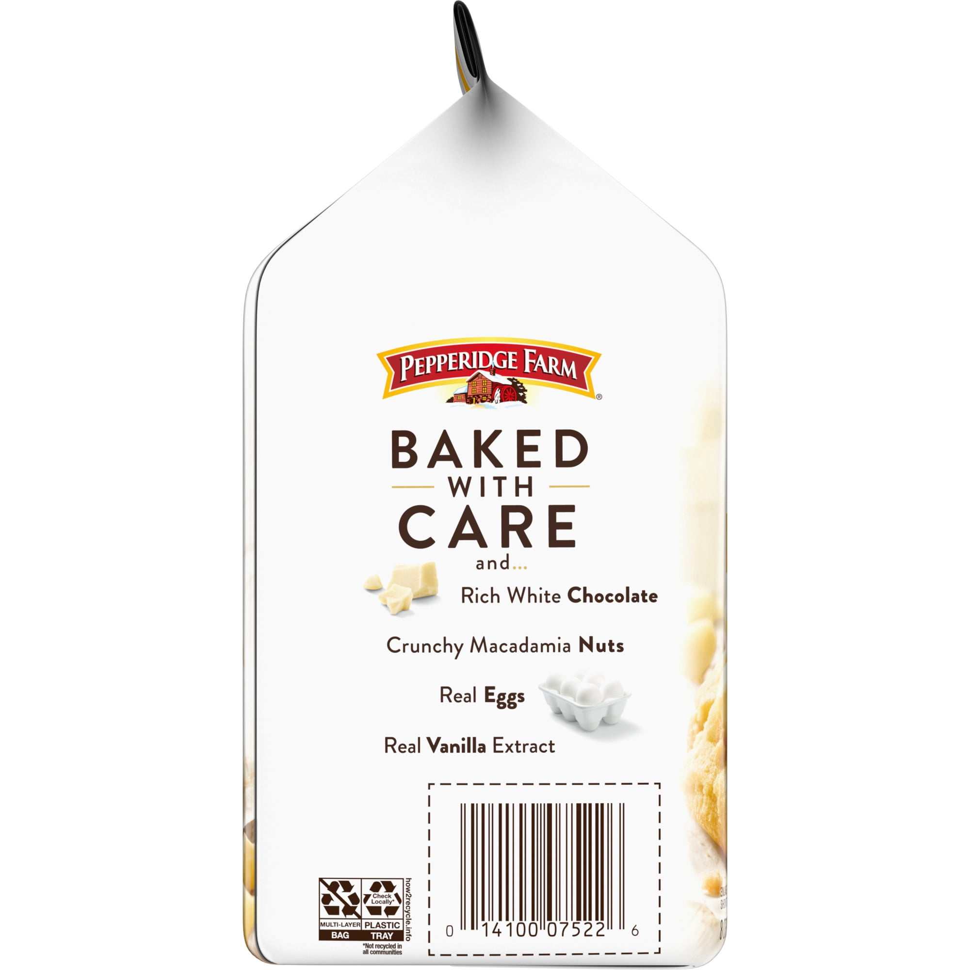 (3 pack) Pepperidge Farm Tahoe Crispy White Chocolate Macadamia Nut Cookies, 7.2 oz Bag (8 Cookies)