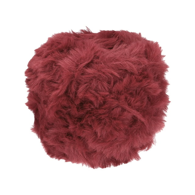 Fil de Fausse Fourrure 70yds, Fil Duveteux Crochet Fil Moelleux Doux Polyester Épais Peluche Fourrure Cils, Rouge Vin
