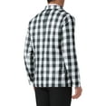 thumbnail image 3 of INSPIRE CHIC Men's Suit Gingham Plaid Single Breasted Regular Fit Notched Lapel Blazer M Black White, 3 of 5