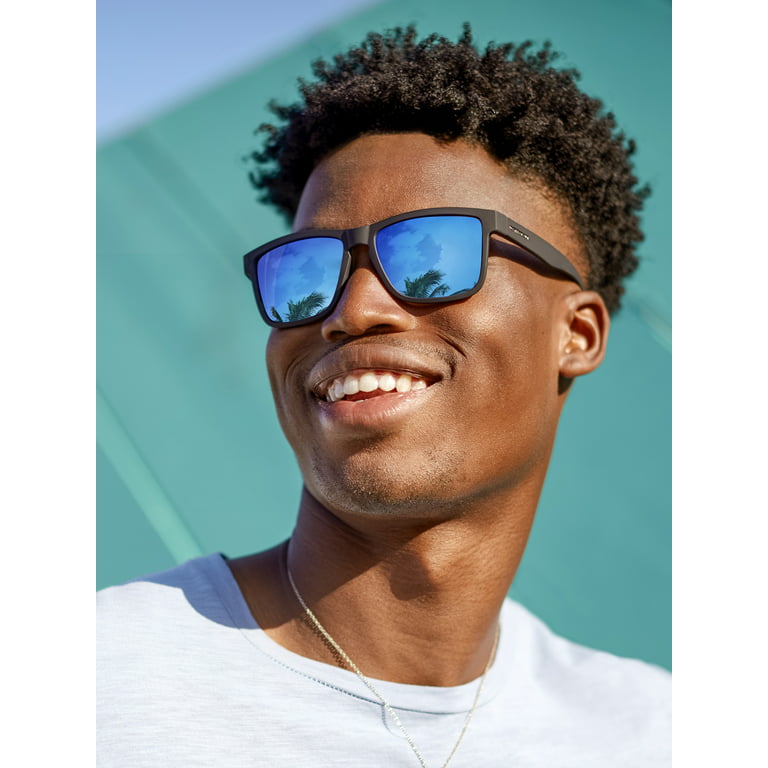 Foster Grant Men's Black Polarized Mirrored Retro Sunglasses LL05
