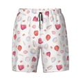 thumbnail image 4 of Lsque Mens Swim Trunks Red coral and scallop seashell Pattern - Bathing Suit Compression Liner - Beach Swim Shorts Swimwear - (S-3XL) - Stretch Quick Dry -3X-Large, 4 of 9