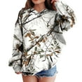 thumbnail image 2 of Xudanell Girls Camo Hoodie Toddler Oversized Hooded Sweatshirt Camouflage Casual Pullover Tops with Pockets White,Size 3-4, 2 of 6