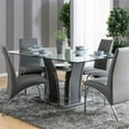 thumbnail image 4 of Furniture of America Valery Contemporary Glass Top Dining Table in Gray, 4 of 5