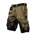 thumbnail image 2 of Men's Cargo Shorts Loose Fit Multi Pocket Workwear Shorts Durable Casual Outdoor Knee Length Bottoms For Summer,Brown,XXL, 2 of 9