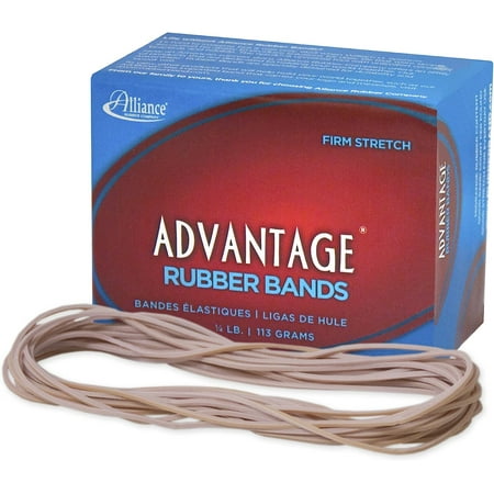 Alliance Rubber 26259 Advantage Rubber Bands Size #117A  1/4 lb Box Contains Approx. 100 Bands (7  x 1/16   Natural Crepe)