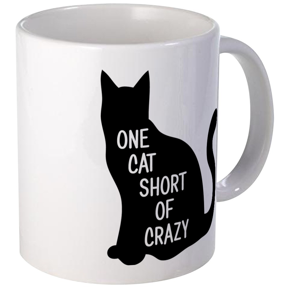 CafePress One Cat Short Of Crazy Mugs Unique Coffee Mug, Coffee Cup