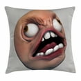 thumbnail image 1 of Humor Decor Throw Pillow Cushion Cover, Angry Rage Guy Meme Bad Hair Day Late Work Emotions Ugh Fun Artsy Illustration, Decorative Square Accent Pillow Case, 20 X 20 Inches, Coral Pearl, by Ambesonne, 1 of 2