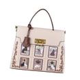 thumbnail image 4 of Bolso de mano grande con asa superior para mujer, bolso tipo cartera con correa para el hombro Blanco, 4 of 9