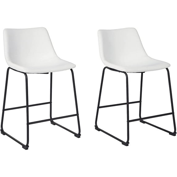 ZXNYH Centiar Urban Industrial 28.75" Pub Height Bucket Seat Barstool, 2 Count, Black