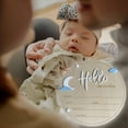 thumbnail image 3 of LAMIRO Baby Announcement Sign,5.9" Wooden Hello World Newborn Signs,Birth Announcement Sign,baby name sign,Baby Shower Hospital Nursery for Newborn Boys and Girls, 3 of 5