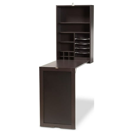 UPC: 0193271248018 | Baxton Studio Millard Modern and Contemporary Dark Brown Finished Wood Wall-Mounted Folding Desk
