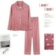 thumbnail image 3 of Pijamas bonitos de algodón para mujer, camisetas de manga larga y pantalones con bolsillos, ropa informal de estar por casa con lunares., 3 of 5