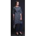thumbnail image 2 of Bimba Blue Leaves Shibori Indian Tunic Tops For Girls Printed Casual Top For Women Ethnic Kurti XSmall, 2 of 6
