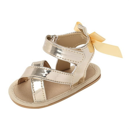

Holiday Savings Deals! Kukoosong Toddler Sandals Baby Girls Boys Shoes Soft Sole Non-Slip Baby Toddler Sandals Gold 6-9 Months