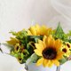 thumbnail image 3 of Ramo de girasoles artificiales con jarrón, simulación de plástico, flores amarillas, Bonsa en maceta de Metal para decoración de hogar, oficina, fiesta y boda, 3 of 7