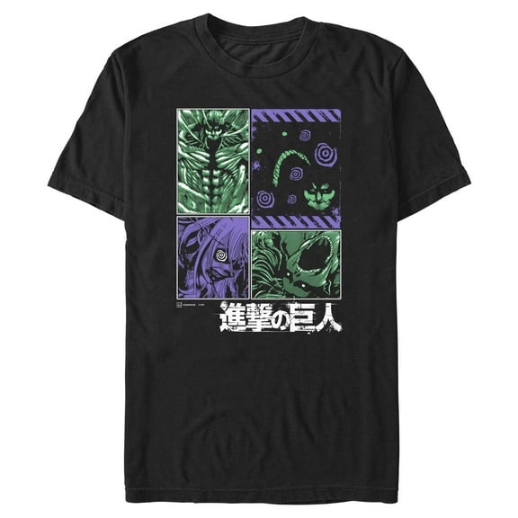 Mens Attack on Titan Three Titans T Shirt