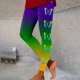 thumbnail image 1 of WILLBEST Leggings de Yoga Estampados Para Mujer, Mallas de Cintura Alta Para Entrenamiento, Pantalones Deportivos Elásticos Cómodos Con Ajuste de Control Mediana, 1 of 4